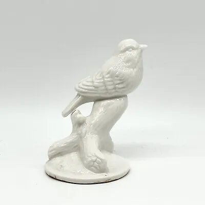 Vintage White Ceramic Figurine Bird On Branch Statue Sculpture Glazed • $17.49