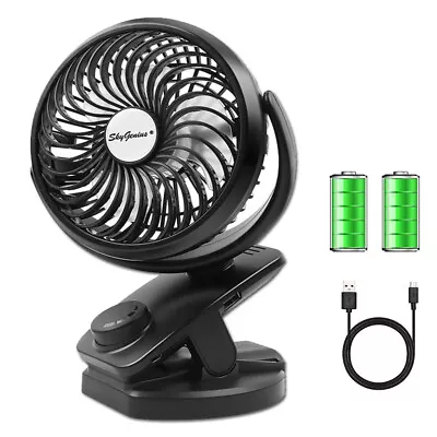 Battery Operated Clip On Fan Bay Stroller Mini Desk Fan (Max 40Hours) 4400mAh • $22.87