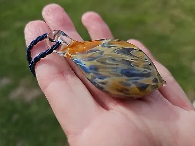 Large Venetian Murano Glass Pendant On Cord 24  100% To Charity - FREE SHIPPING • $14.99
