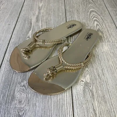 Mossimo Gold Gladiator Flip Flop Sandals Women Size 9 • $12.95