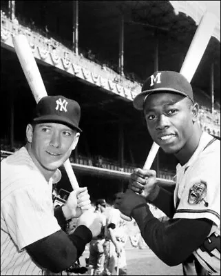 Mickey Mantle Hank Aaron 8x10 Picture Celebrity Print • $3.99