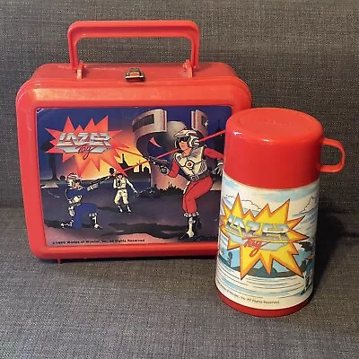 Vintage 1986 ALADDIN  LAZER TAG  Red Lunch Box With Thermos • £9.73