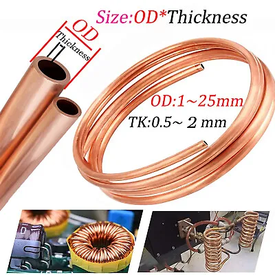 New 2mm/3mm/4mm/5mm/6mm~25mm Copper Pipe/tube/plumbing/microbore/water/gas/diy • $30.39