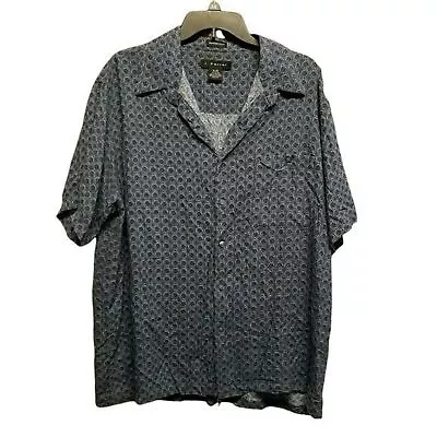 J. Ferrar Mens Sz XL Blue  Geometric Short Sleeve Button Down Shirt • $12