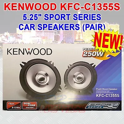 Kenwood Kfc-c1355s Sport Series 5-1/4  Dual Cone Speaker Pair Flush Mount New • $8.88