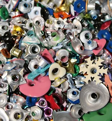 Assorted Colorful Mega Mix Of 1/8  & 3/16  Shaped Eyelets Bulk - For Tags Crafts • $14.99