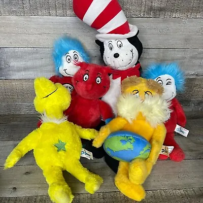 $39.95 • Buy Dr Seuss Plush Lot Cat In The Hat, Lorax, Thing 1, Thing 2, Sneetches, Fox