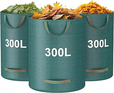 Garden Waste Bags 300L X 3 Garden Bags Heavy Duty With Handles Reusable Garden • £19.99