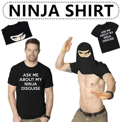 Mens Ask Me About My Ninja Disguise Flip T Shirt Funny Costume Graphic Humor AU • $14.99