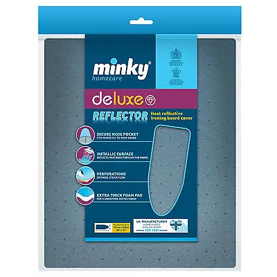 Minky Deluxe Reflector Ironing Board Cover 122 X 38cm  - Blue • £10.99