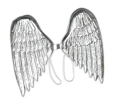 Silver Angel Wings Fancy Dress Costume Accessory Ladies Adult / Child Nativity • £3.99