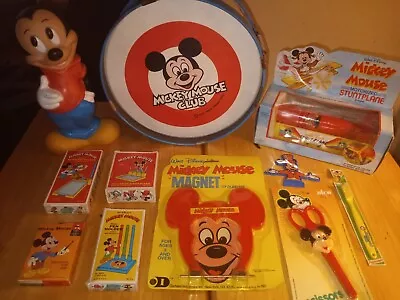 Vintage Mickey Mouse 60's 70's Toys And Items Some New Old Stock Lot Of 11🔥 • $80