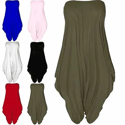 £7.49 • Buy New Womens Ladies Boobtube Lagenlook Romper Baggy Harem Jumpsuit Playsuit