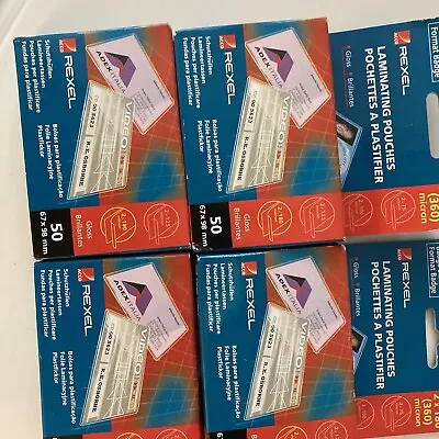 £20 • Buy Rexel Laminating Pouches (67X 98) Box Of 50 - Credit Card - Gloss X 4 Boxes