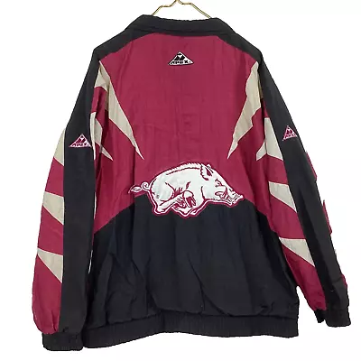 Vintage Arkansas Razorbacks Windbreaker Jacket Extra Large Apex One 90s Ncaa • $46.74