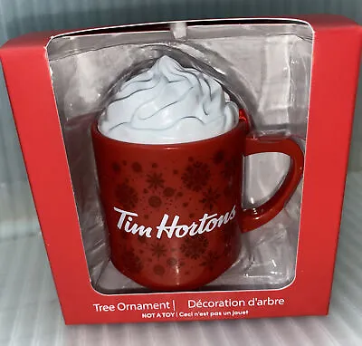 $24 • Buy Tim Horton's 2021 Tree Ornament Hot Chocolate, Coffee Mug NEW In Box