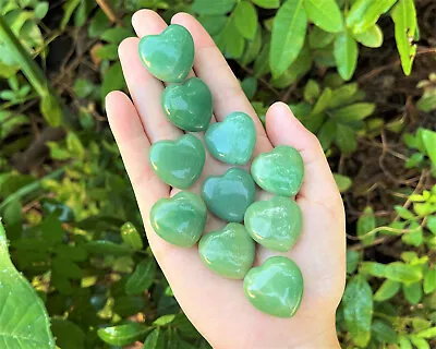 $7.50 • Buy Green Aventurine Heart: 1  (Crystal Heart, Puffed, Stone Heart, Gemstone Heart)