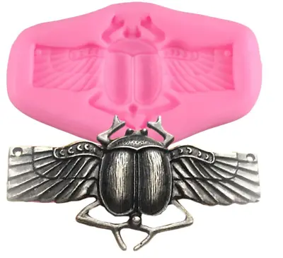 Scarab Silicone Mold Fondant Chocolate Cake Topper Resin Charm Polymer Clay  • £24.61
