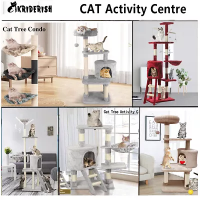 Cat Scratching Post Cat Tree Tower Activity Centre Tree House Climbing Frame • £36.99