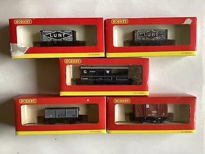 Hornby OO 5 Off Wagons 2 Coal 1 Iron Ore 1 Van 1 GW Brake Van Boxed. • £16