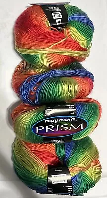 Lot Of 4 MARY MAXIM PRISM In TOUCAN 290yds 3.5oz 3 Full & 1 Partial Skein • $30