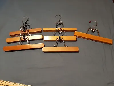 Wooden Pant Hangers Mixed Lot Set Of 7 Vintage • $25