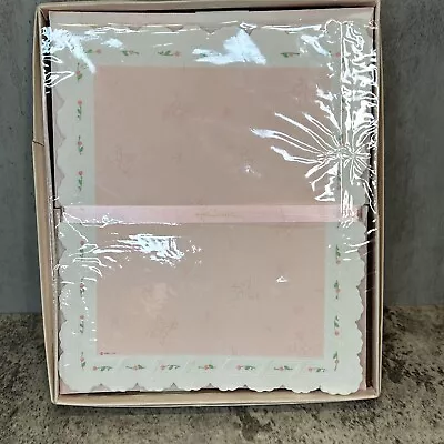 Vintage Hallmark Pink Scalloped Writing Paper Set Stationary ST3497 36 Sheets • $12.99