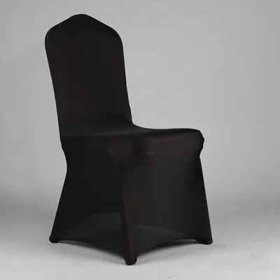 $299.95 • Buy Black White Full Seat Chair Cover Spandex Lycra Stretch Wedding NEW