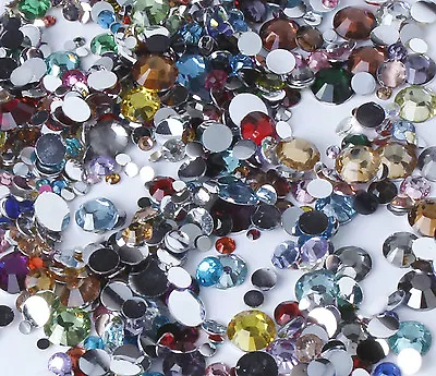 Mixed Flat Back Pearls Rhinestones Embellishments Face Gems Craft Card Making • £2.99