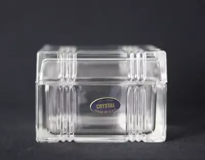 24% Crystal Federal Style Pattern 4  Square 2 Pc Lidded Box - NICE! • $14.99