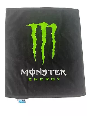 New! Monster Energy Drink Logo Black Green Hand Towel 17.5  X 14.5  • $10