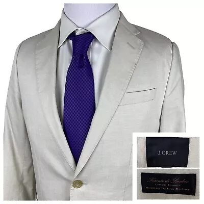 J Crew Crosby Sport Coat 38S Tick Weave Tessuti Sondrio Cotton Slim Fit Blazer • $84.99