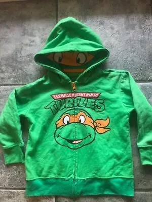 Teenage Ninja Mutant Turtles Zipped Hoodie Mask Sweatshirt Shirt XLarge 4T/5T • $10.99
