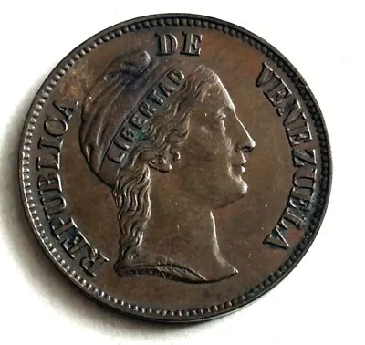 Venezuela 1 Centavo 1862 H - High Grade • $200