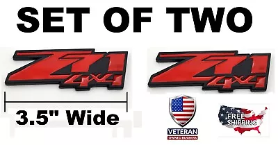 TWO- Black/Red Z71 4x4 Emblem Badge Stick On For Silverado Tahoe Suburban Sierra • $15