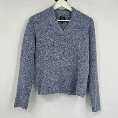 Eileen Fisher Pullover Sweater Blue Merino Wool V-Neck Long Sleeve Medium • $38.40