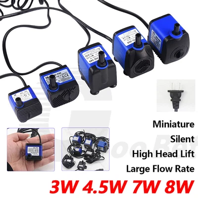 £1.91 • Buy Small Submersible Water Pump Silent Aquarium Fish Tank Pond  Fountain Waterfall