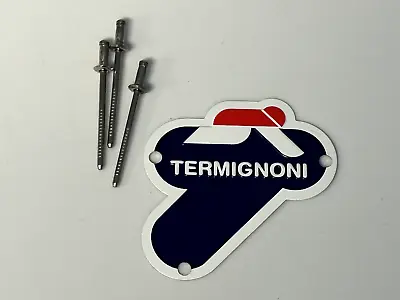 Ducati Termignoni Race Exhaust Metal Flat Sticker Decal Logo Plate Rivets 60mm • $18