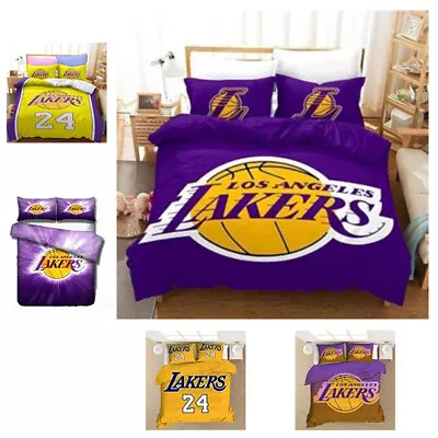 Lakers Series Printed Three-piece Bedding Bedding Pillowcase Quilt Cover • $13.04