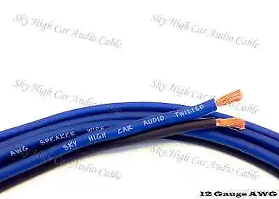 $29.95 • Buy 100' Feet TRUE 12 Gauge AWG BL/BK  Speaker Wire Car Home Audio Ft GA