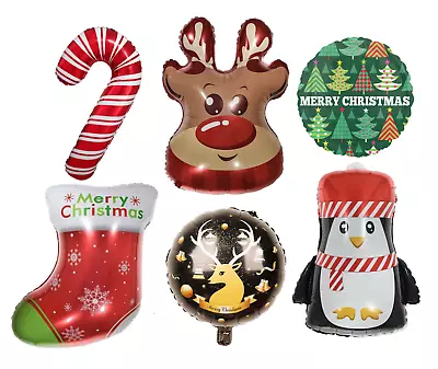 Christmas Santa Reindeer Tree Snowman Party Decoration Balloon • £2.29