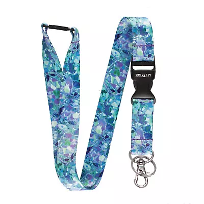 Blue Green Crystals Glass Lanyard Neck Strap With Card/Badge Holder Or Key Ring • £3.49