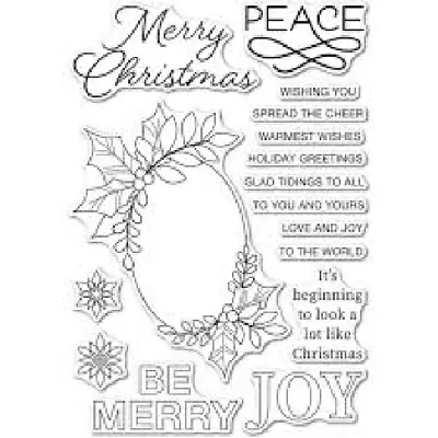 Memory Box ACRYLIC STAMPS N METAL CUTTING DIES -   FESTIVE CHRISTMAS GREETINGS • $12