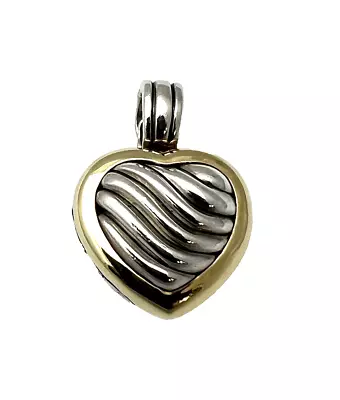 David Yurman 18K Gold & Sterling Silver Heart Locket Pendant • $375