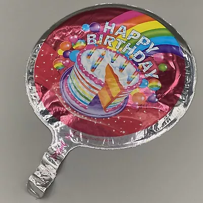 Lisa Frank  Happy Birthday  Rainbow Cake 9  Mini Mylar Balloon Vintage NEW • $9.99