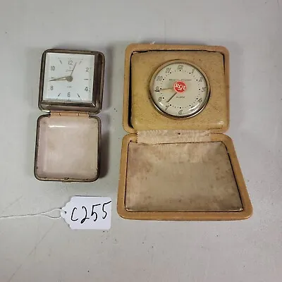 Vintage Wind Up Travel Alarm Clock Lot Endura & Bigger Bristol Rogers C255 • $19.50
