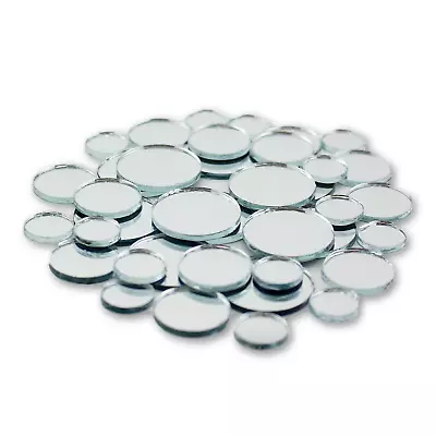 Small Mini Round Craft Mirrors Tile Bulk Assortment 1/2 3/4 & 1 Inch 100 Pcs • $15.99