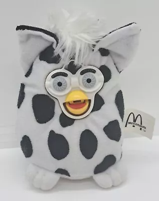 2000 McDonalds Tiger Furby - Cow Print Black & White Spots Soft Toy Plush • £3