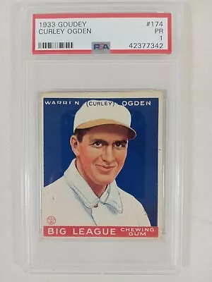 1933 Goudey #174 Warren Curley Ogden Vintage Montreal Royals Baseball Card Psa 1 • $45