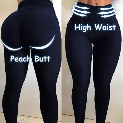 £7.99 • Buy Women High Waist Tik Tok Leggings Push Up Yoga Pants Anti-Cellulite Gym Trousers